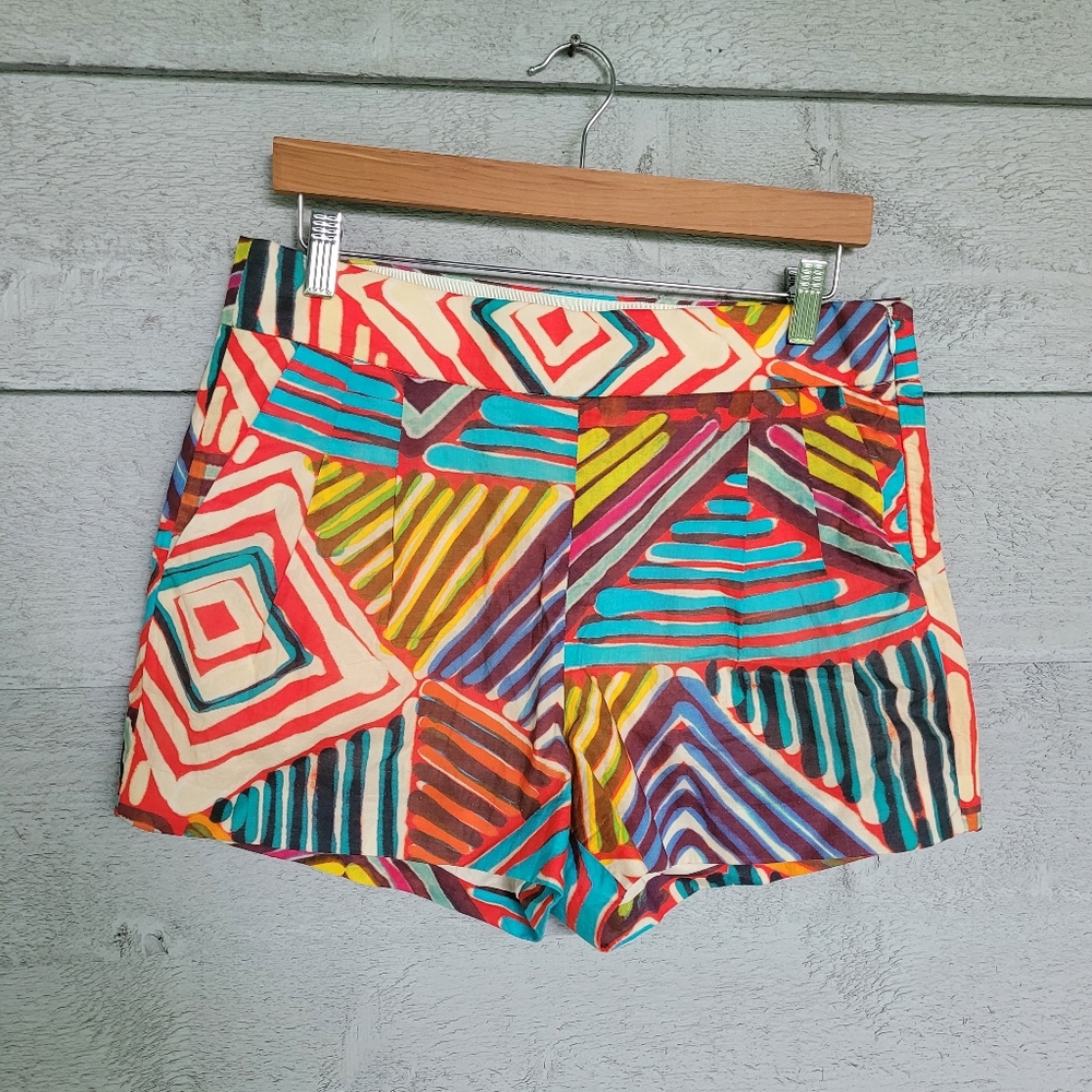 J. Crew geo brush stroke shorts size 8